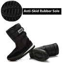 71238 DADAWEN MENS/WOMENS WATERPROOF WARM FUR LINED OUTDOOR BOOTS BLACK 5M/6W - Like New