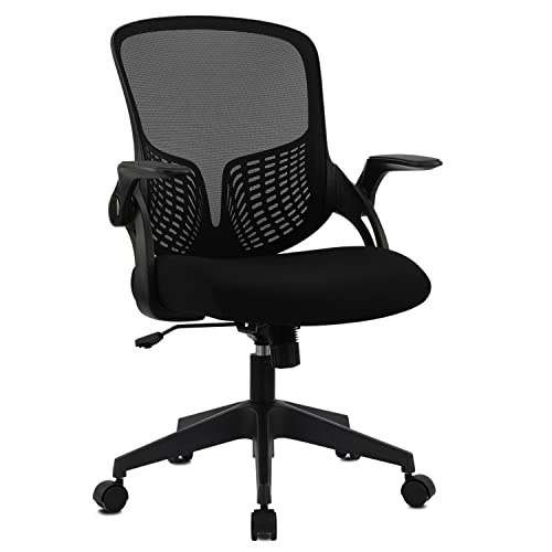 SMUG ERGONOMIC DESK CHAIR MESH OFFICE CHAIR MID BACK SWIVEL TASK CHAIR BLACK - Like New