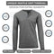 BLUE ICE MENS CHARCOAL LONG SLEEVE STRETCH HENLEY SHIRT SIZE: MEN M - CHARCOAL - Brand New
