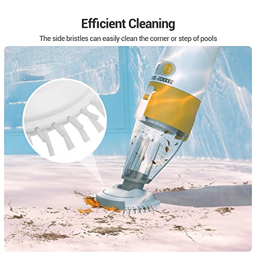 ROCK&ROCKER CORDLESS RECHARGEABLE POOL VACUUM CLEANER P1122 - WHITE/ORANGE - Like New