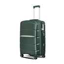 Fancial Expandable Luggage with Spinner Wheels, Green, Checked-Medium 24-Inch - Like New