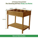 VegTrug 8 Pocket Herb Garden, Wooden Herb Planter with Herb Snips -Natural - Like New