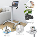 DUMOS SMALL STANDING LAPTOP DESK MANUAL ADJUSTABLE MOBILE 48 X 65 - WHITE - Like New
