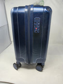 HANKE 16 INCH UNDERSEAT SMALL CARRY ON LUGGAGE, HARD SHELL TSA LOCK - DARK BLUE - Like New