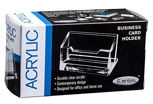 KANTEK ACRYLIC BUSINESS CARD HOLDER FITS 80 BUSINESS CARDS CLEAR AD-30 - Like New