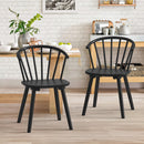 LUE BONA BLACK DINING CHAIRS, SET OF 2, Semicircular Backrest Farmhouse - BLACK - Like New
