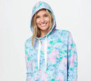 CANDACE CAMERON BURE THE MALIBU LOUNGE HOODIE - SIZE: WOMEN S - TIE DYE - Like New