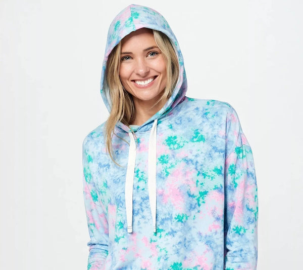 CANDACE CAMERON BURE THE MALIBU LOUNGE HOODIE - SIZE: WOMEN S - TIE DYE - Like New