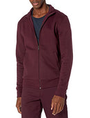 AE1897988 Amazon Men's Sweatshirt, Mock Neck, Fleece Zip Up, Burgundy, M - Brand New