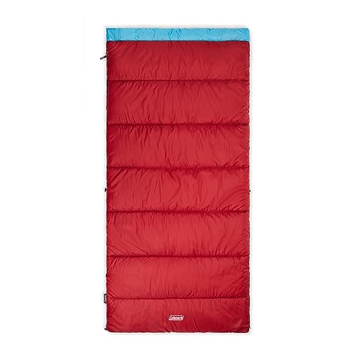 COLEMAN FLATLANDS 30/40/50°F SLEEPING BAG RECYCLED MATERIAL - RED/MULTI - Brand New