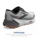 BROOKS WOMEN'S CATAMOUNT 2 TRAIL RUNNING SHOE - ALLOY/OYSTER/VIOLET - 12 - Like New