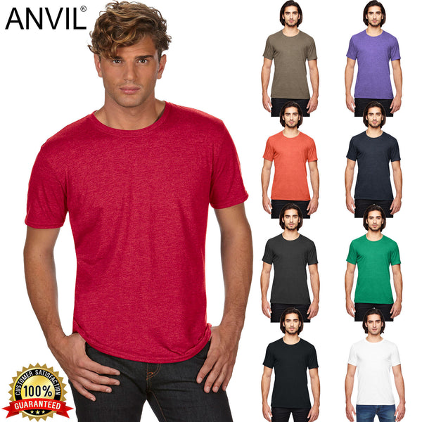6750 Anvil Mens Triblend Short Sleeves Crew Neck Tee Top T-Shirt New