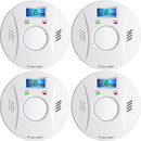 LINSOAL Smoke Carbon Monoxide Detector Co2 Detector Battery 4 Pack - White Like New