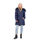 Jessica Simpson Women's Quilted Puffer Winter Coat w/Faux Fur Hood Navy XL - Like New