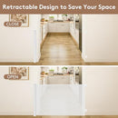 BTXON RETRACTABLE BABY & PET GATE - 55" AUTO LOCK MESH GATES - WHITE - Brand New