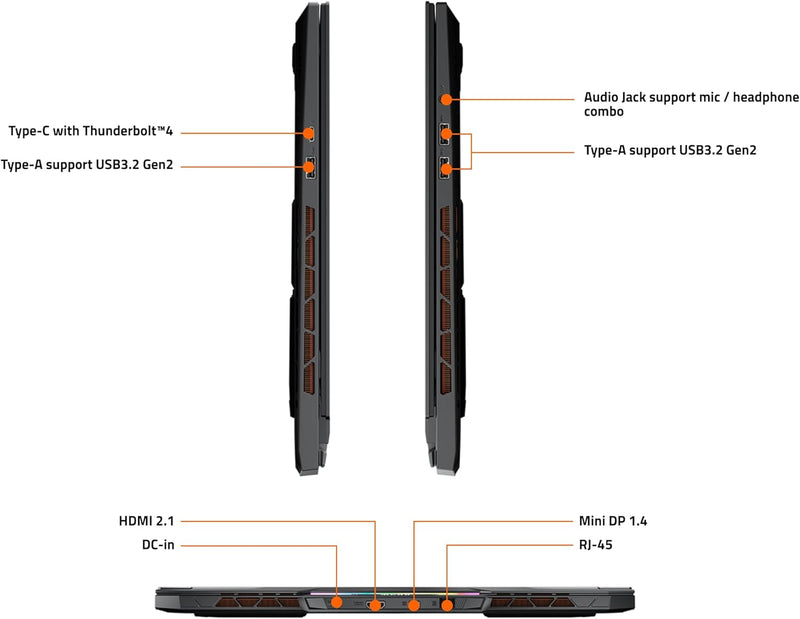 AORUS 17X AZG-65US665SH 17.3 QHD 240hz i9-14900HX 32GB 2TB SSD, RTX 4090 - Black Like New