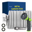 Metal Garden Hose - 100FT Heavy Duty Stainless Steel Water Hose Spray Nozzle - Like New