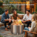 HGD 27.5" Smokeless Firepit with Stand & Grill Rack, Large Stainless Steel - Like New