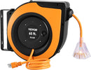 VEVOR Retractable Extension Cord, 65 FT, 12AWG, 3x Outlets, - Scratch & Dent