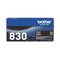 Brother Genuine TN830 Black Standard Yield Printer Toner Cartridge - Brand New