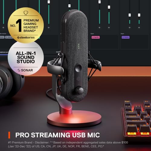 SteelSeries Alias USB Mic for PC — 3x Bigger Capsule for Gaming, Streaming Like New