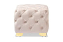 Baxton Studio Avara Glam Luxe Light Beige Velvet Ottoman B07PGX96CY-NEW - Brand New