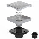 MODBATH 6" HIGH FLOW SQUARE SHOWER FLOOR DRAIN, REMOVABLE GRATE, BRUSHED NICKEL - Like New