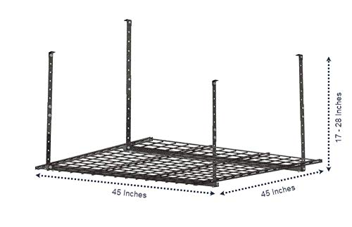 HYLOFT 00625 45" x 45" Overhead Steel Garage Storage System & Rack - Hammertone - Like New