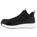 RB4316 REEBOK WORK MEN'S FUSION FLEXWEAVE EH COMP TOE MID - SIZE 8 - BLACK/WHITE - Like New