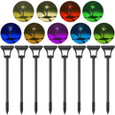 CINOTON RGBCW SOLAR PATHWAY OUTDOOR LIGHTS, 3 LIGHTING MODES, 8 PACK - MULTI - Like New