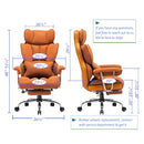 EFOMAO EXECUTIVE OFFICE CHAIR FOR HEAVY PEOPLE, HIGH BACK, FOOT REST - ORANGE - Like New