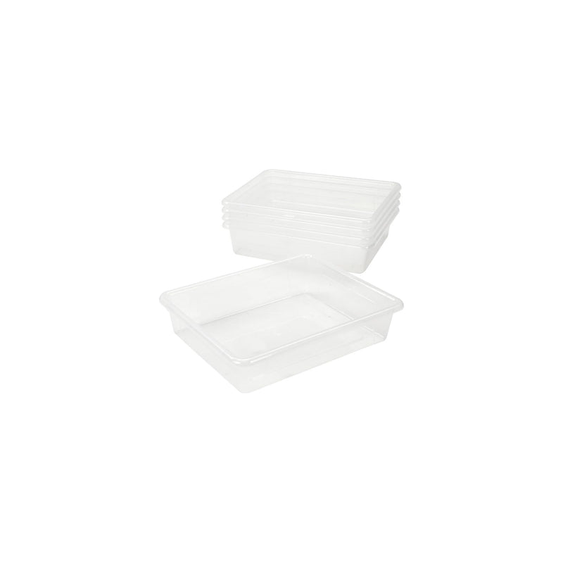 STOREX FLAT STORAGE TRAY LETTER SIZE 10 X 13 X 3 INCHES UNBREAKABLE 5-PACK CLEAR - Like New