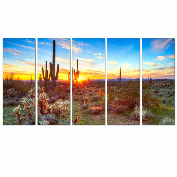 SEA CHARM 5 Piece Arizona Sonoran Desert, Each Piece 12"x32", ZXX767193A - Like New