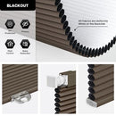 LazBlinds No Drill Cordless Cellular Shades, 24" W × 64" H, Dark Coffee - Brand New