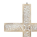 Deco 79 Mango Wood Biblical Home Wall Decor Carved Cross Wall Statue - Brand New