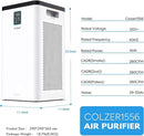COLZER Air Purifier True HEPA Air Filter 3-Stage 900 Sq Ft COLZER1556 - White Like New