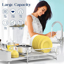 ACMETOP Dish Drying Rack 19" to 27" Expandable Heavy Duty Dish Drainer - Grey - Brand New