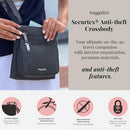 BAGGALLINI SECURTEX ANTI-THEFT CROSSBODY SMALL 8.25"W X 8.25"H BLACK - Brand New