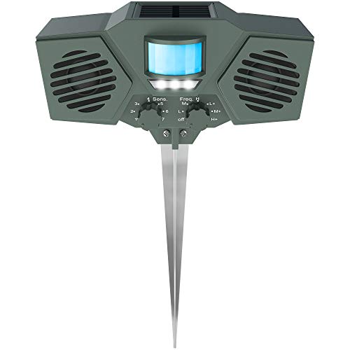 HOONT MOTION ACTIVATED ULTRASONIC FLASHING STROBE OUTDOOR SOLAR DEER REPELLER - Brand New