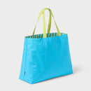 OPEN STORY WATER RESISTANT REVERSIBLE TOTE BAG - BLUE/LIME - Brand New