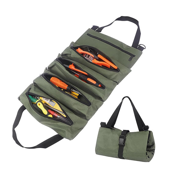 XJYWSH TOOL BAG ROLL UP, ROLLABLE CARRYING TOOLBAG, HEAVT DUTY TOOL ORGANIZER - Like New