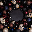 16 Inch Halloween Ball Wreath Lights Skull Ornament Garland Decoration - Brand New