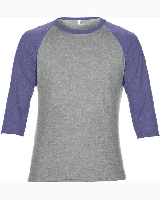 Anvil 6755 Adult Tri-Blend 3/4-Sleeve Raglan Tee New