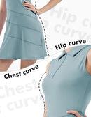 Women's Tennis Golf Dresses Zipper V-Neck Sport Activewear with Shorts - Brand New