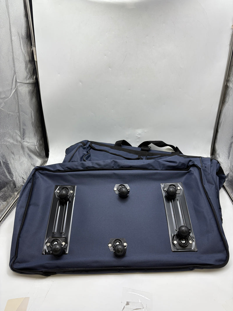 CLOUD NINE ROUNDTRIP 40" EXPANDABLE ROLLING WHEELED DUFFLE BAG SPINNER - NAVY - Brand New