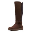 B0B8XHW51S-NEW-Clarks Women's Caroline Style Boot Suede-Dark Brown-Size 8 - Brand New