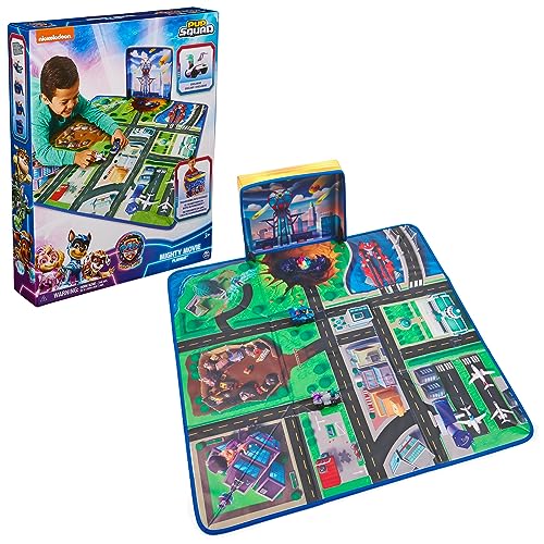 PAW PATROL MOVIE PUP SQUAD PLAY MAT CHASE & VEE PUP SQUAD RACER TOY CARS - Like New