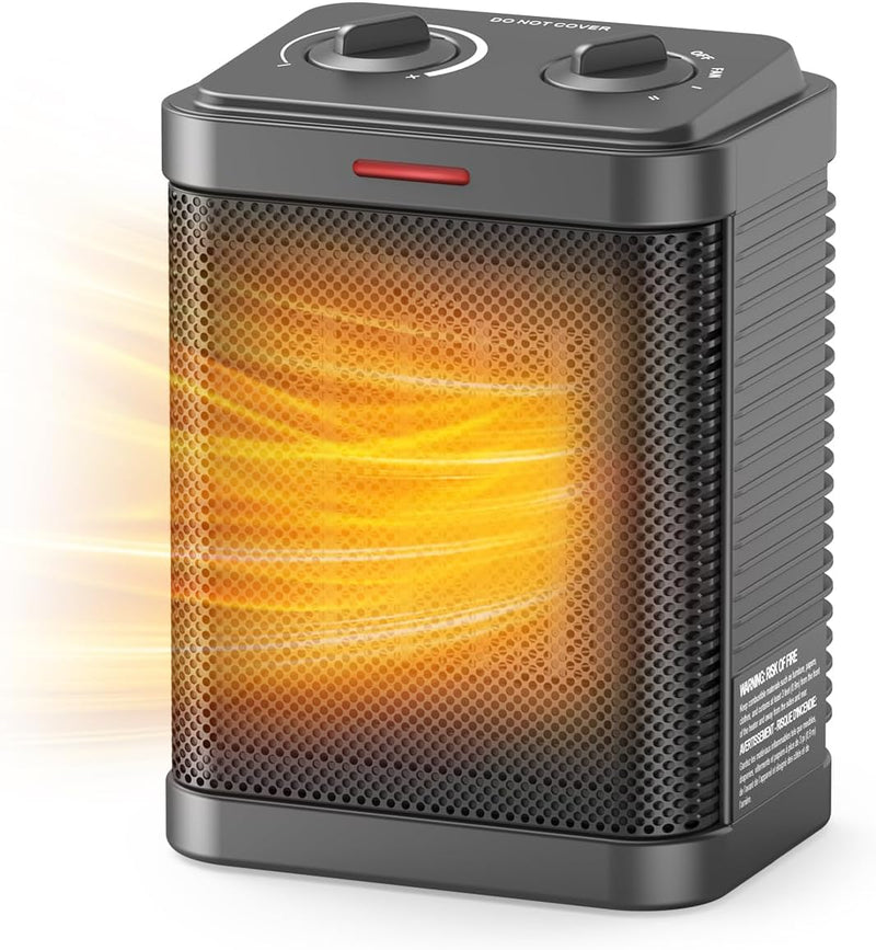 Pereysi Small Space Heater, 1500W/900W PTC Ceramic Space Heater PTC-SH002 - GRAY - Like New