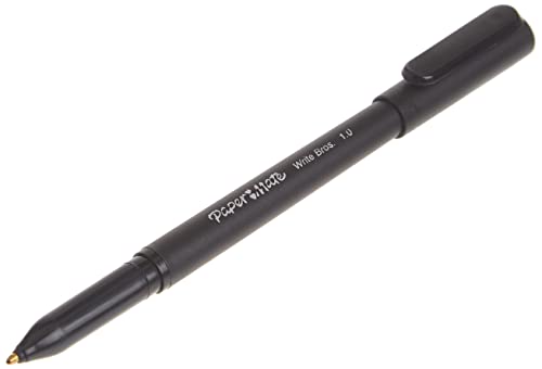 PAPER MATE WRITE BROS BALLPOINT STICK PENS 1.0MM BLACK BARREL 60 PACK - Brand New