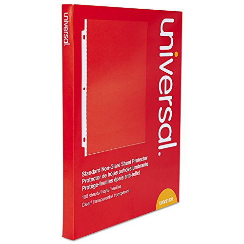 UNIVERSAL STANDARD SHEET PROTECTOR, 8.5"X11", CLEAR, NON-GLARE, 100/BOX - CLEAR - Brand New